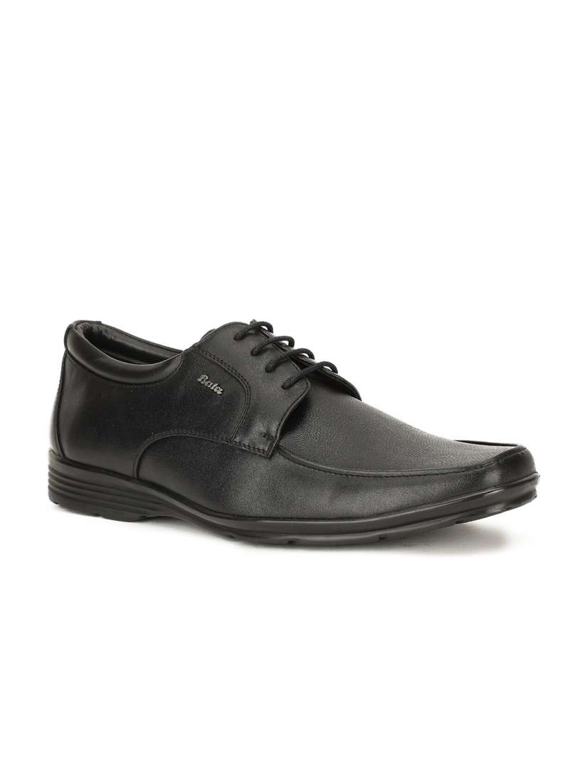 Bata black formal shoes discount