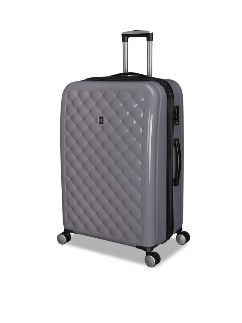 Buy IT luggage Grey Fashionista Textured Hard Sided Large Trolley Bag Trolley Bag for Unisex 19339216 Myntra