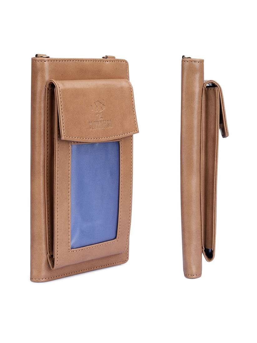 Buy THE CLOWNFISH Winslet Brown Leather Two Fold Wallet Sling Bag
