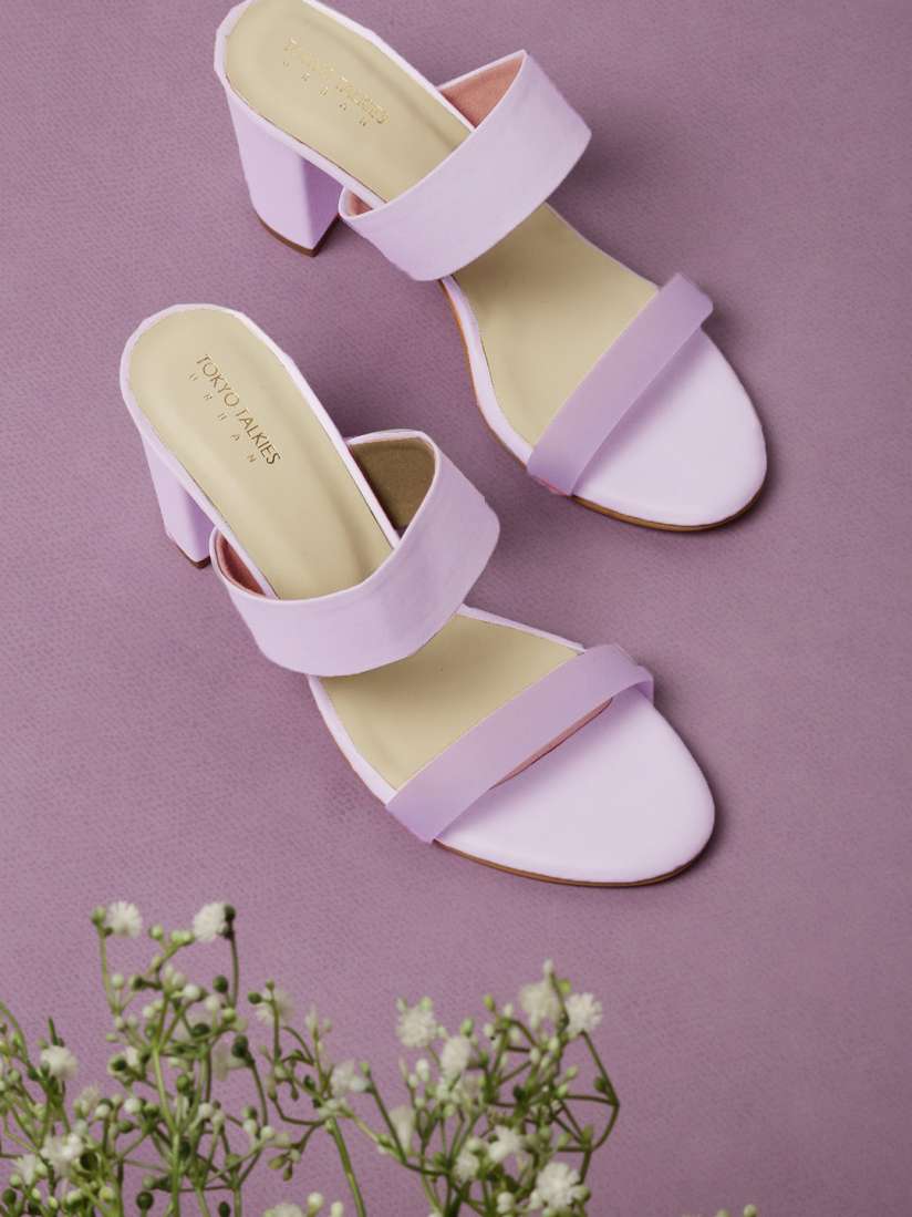 Buy Tokyo Talkies Women Purple Block Sandals Heels for Women 19345722 Myntra
