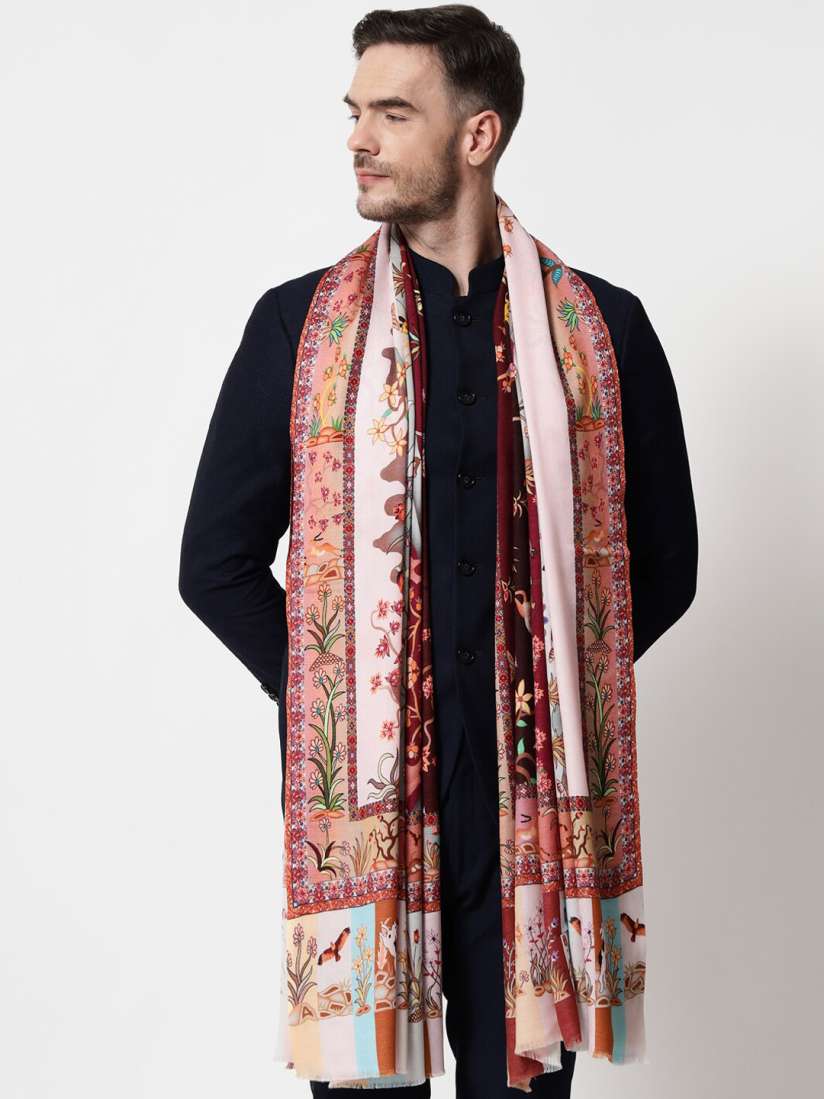 Buy Pashtush Men Brown Woven Design Shawl Shawl for Men 19345842 Myntra