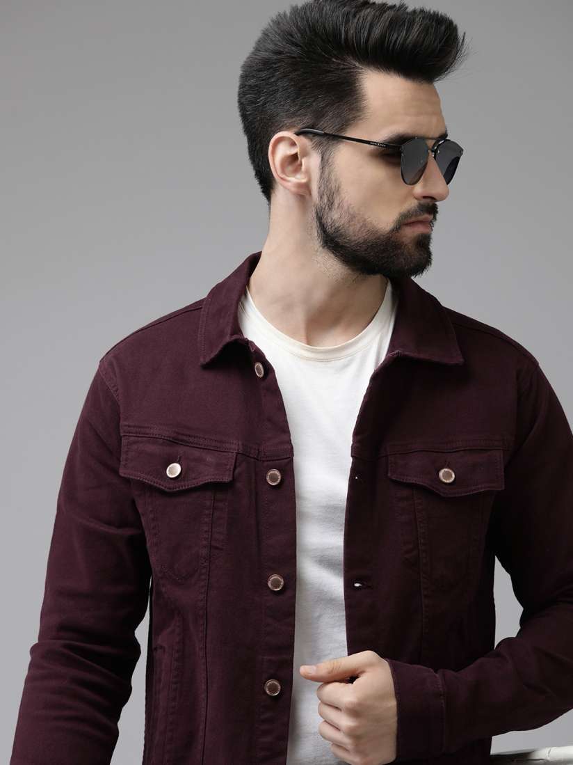 Purple denim jacket men online