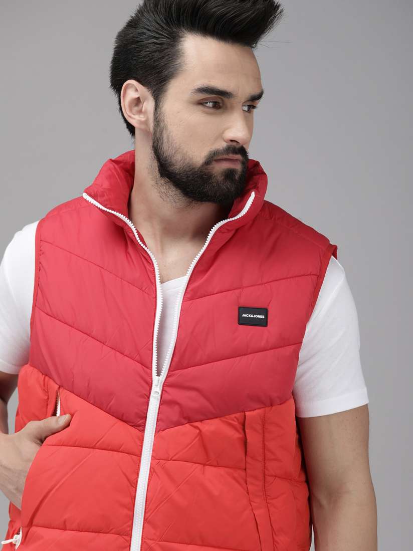 Buy Jack Jones Men Red Orange Colourblocked Puffer Jacket Jackets for Men 19348992 Myntra