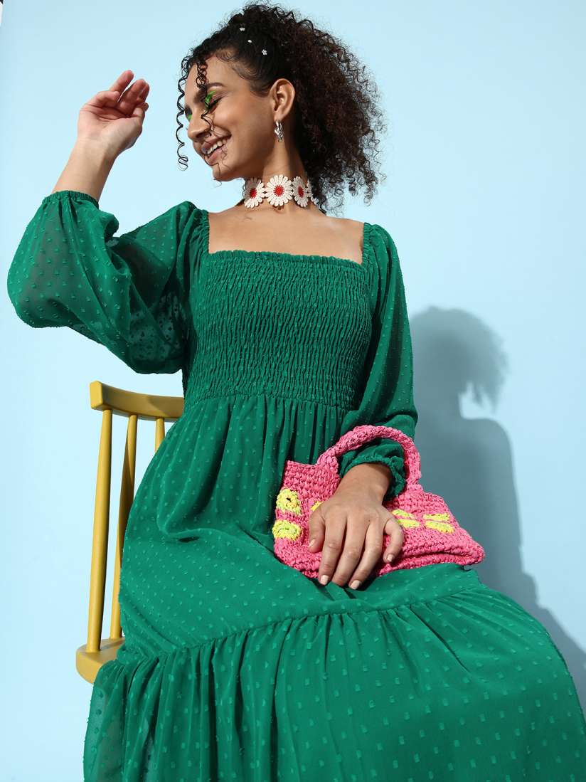 Myntra green dress deals