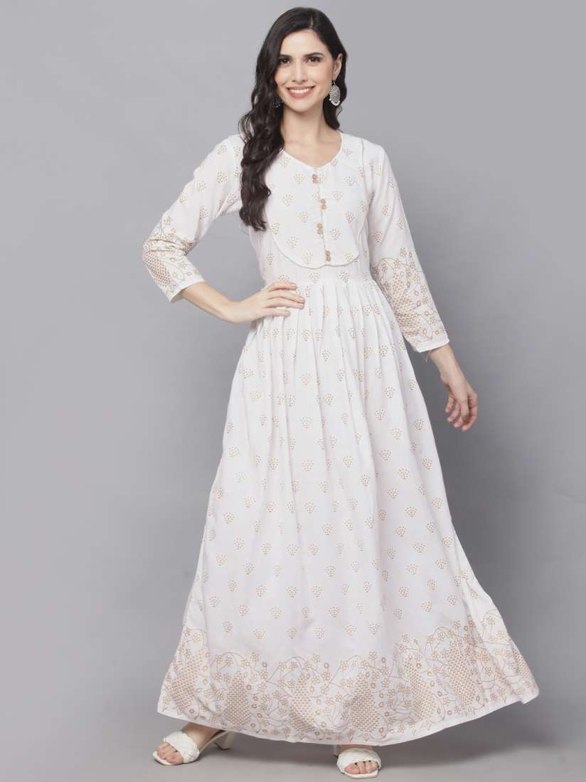 White anarkali myntra cheap