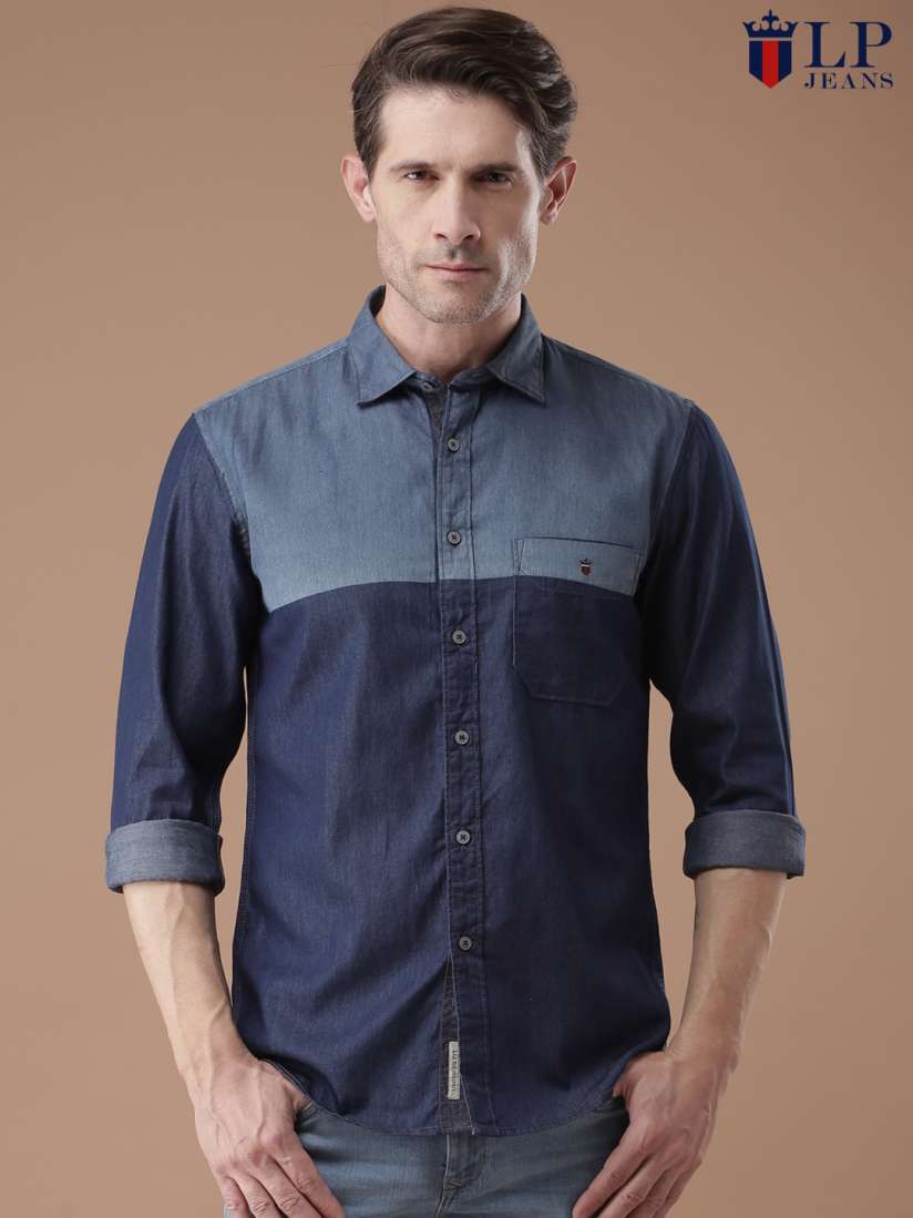 Buy Louis Philippe Jeans Men Blue Union SQ Slim Fit Solid Casual Shirt Shirts for Men 1936231 Myntra