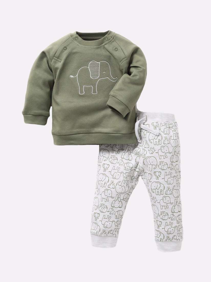Buy BABY GO Boys Olive Green White Printed Clothing Set Clothing Set for Boys 19367144 Myntra