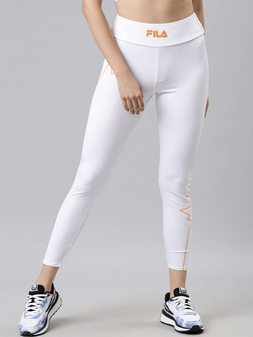 Buy FILA Women White Solid Training Tights Tights for Women 19374582 Myntra