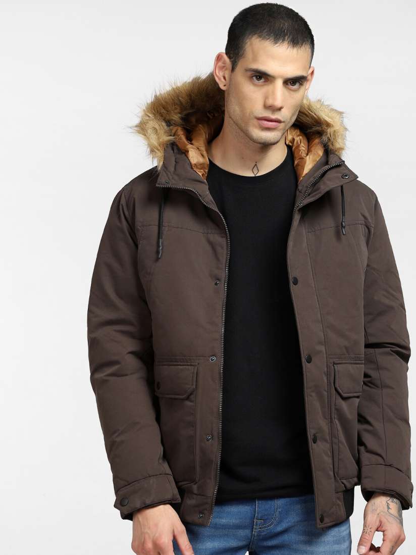Buy Jack Jones Men Brown Camouflage Parka Jacket Jackets for Men 19376606 Myntra
