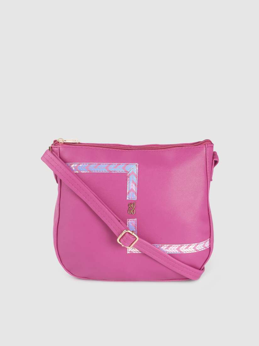 Baggit pink solid sling bag deals