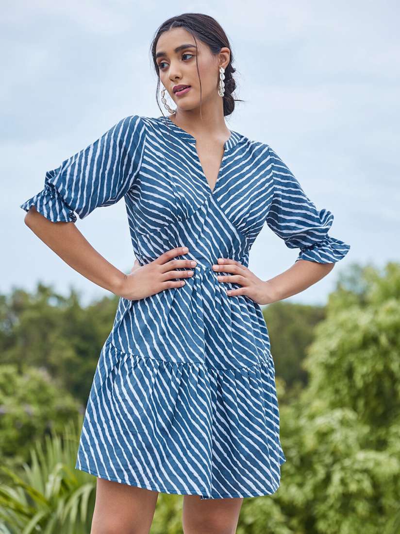 Buy Athena Grey V neck cotton dress Ethnic Dresses for Women 19382480 Myntra
