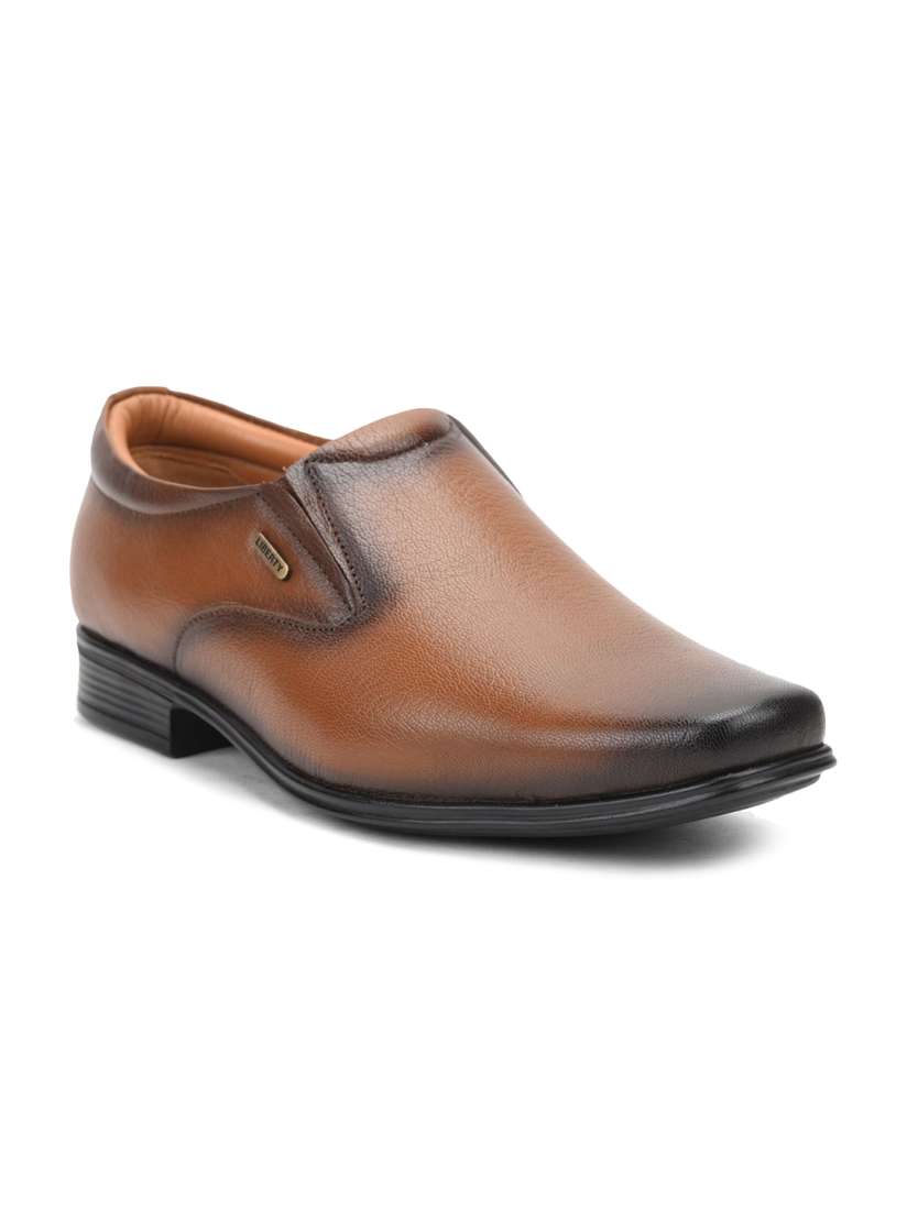 Buy Liberty Men Tan Textured Leather Formal Slip On Shoe Formal Shoes for Men 19382564 Myntra
