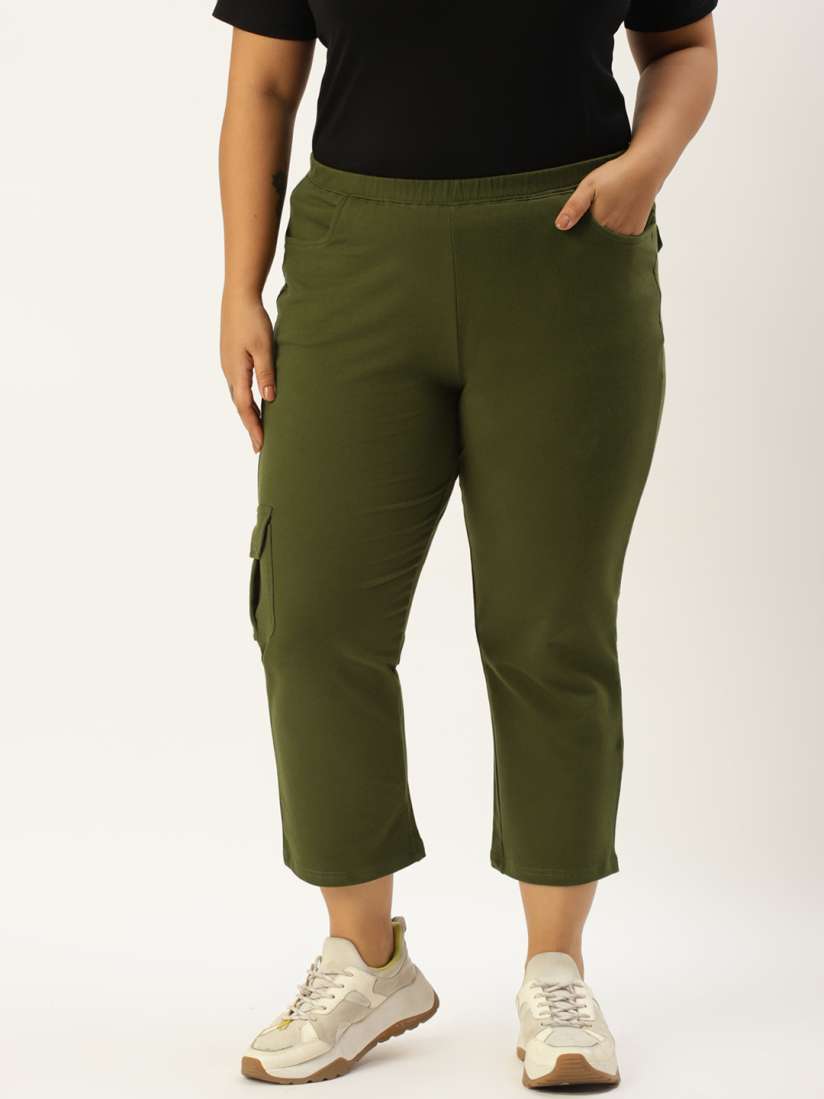 Plus size olive capris 2025