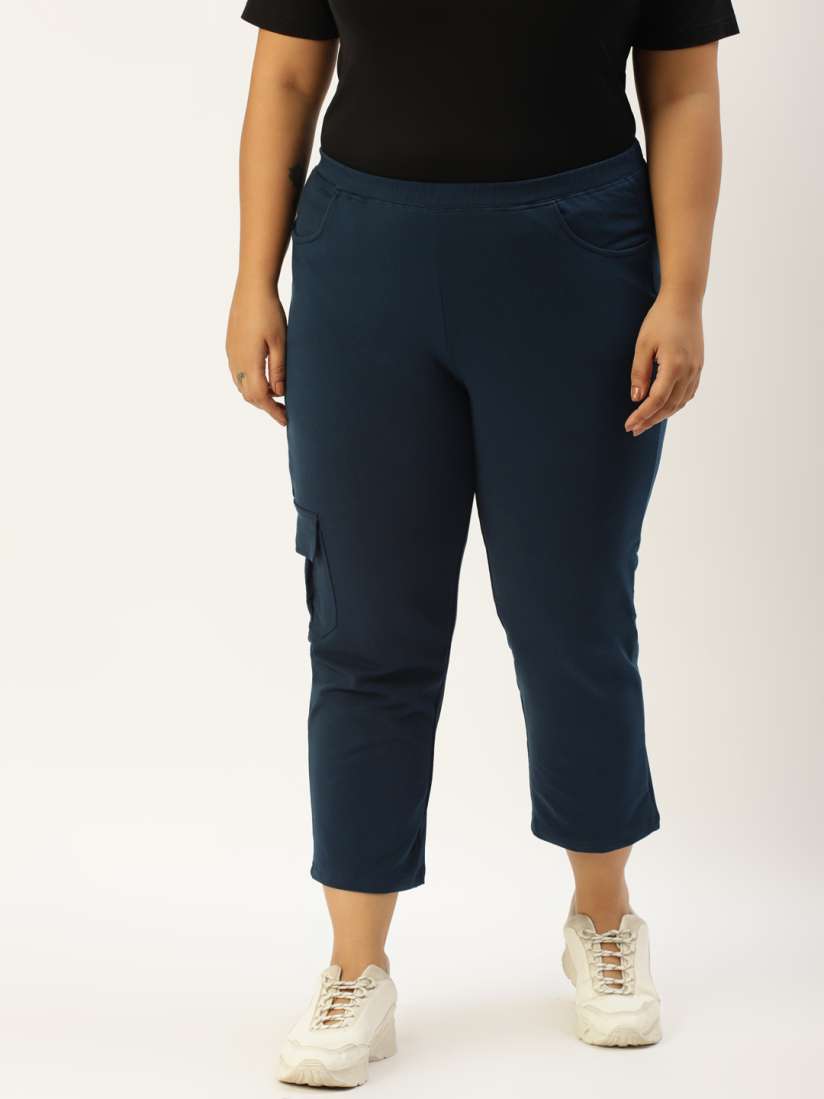 Plus size navy blue capris online