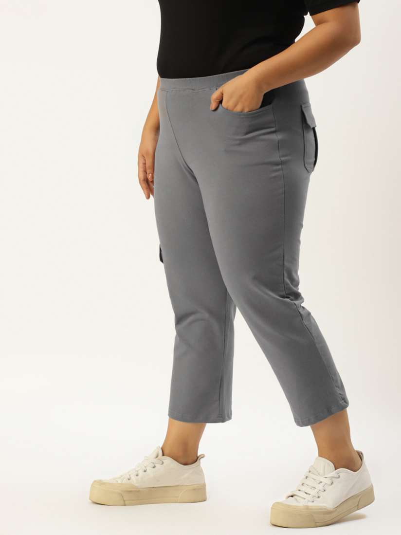 Buy theRebelinme Plus Size Women Grey Capris Capris for Women 19382652 Myntra