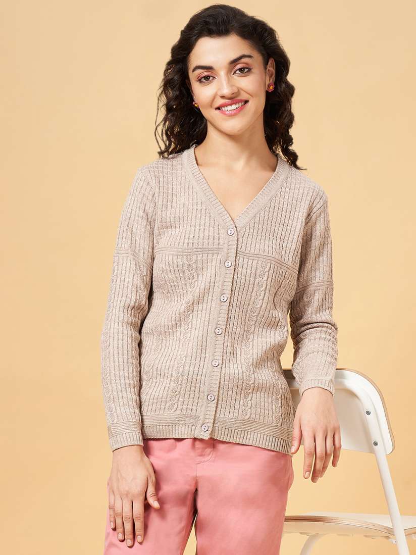 Buy Honey by Pantaloons Women Beige Cable Knit Pullover Sweaters for Women 19386282 Myntra