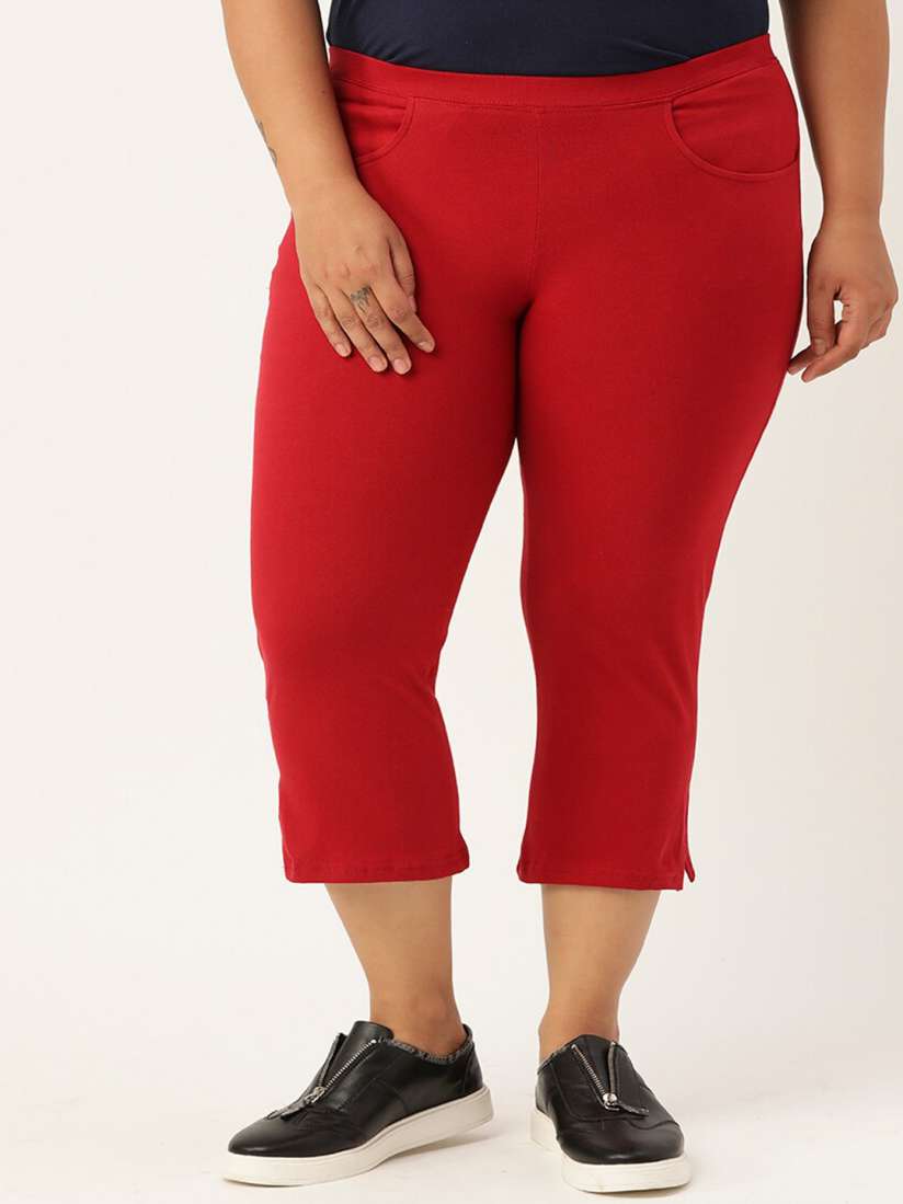 Buy TheRebelinme Plus Size Women Maroon Capris Capris for Women 19387404 Myntra