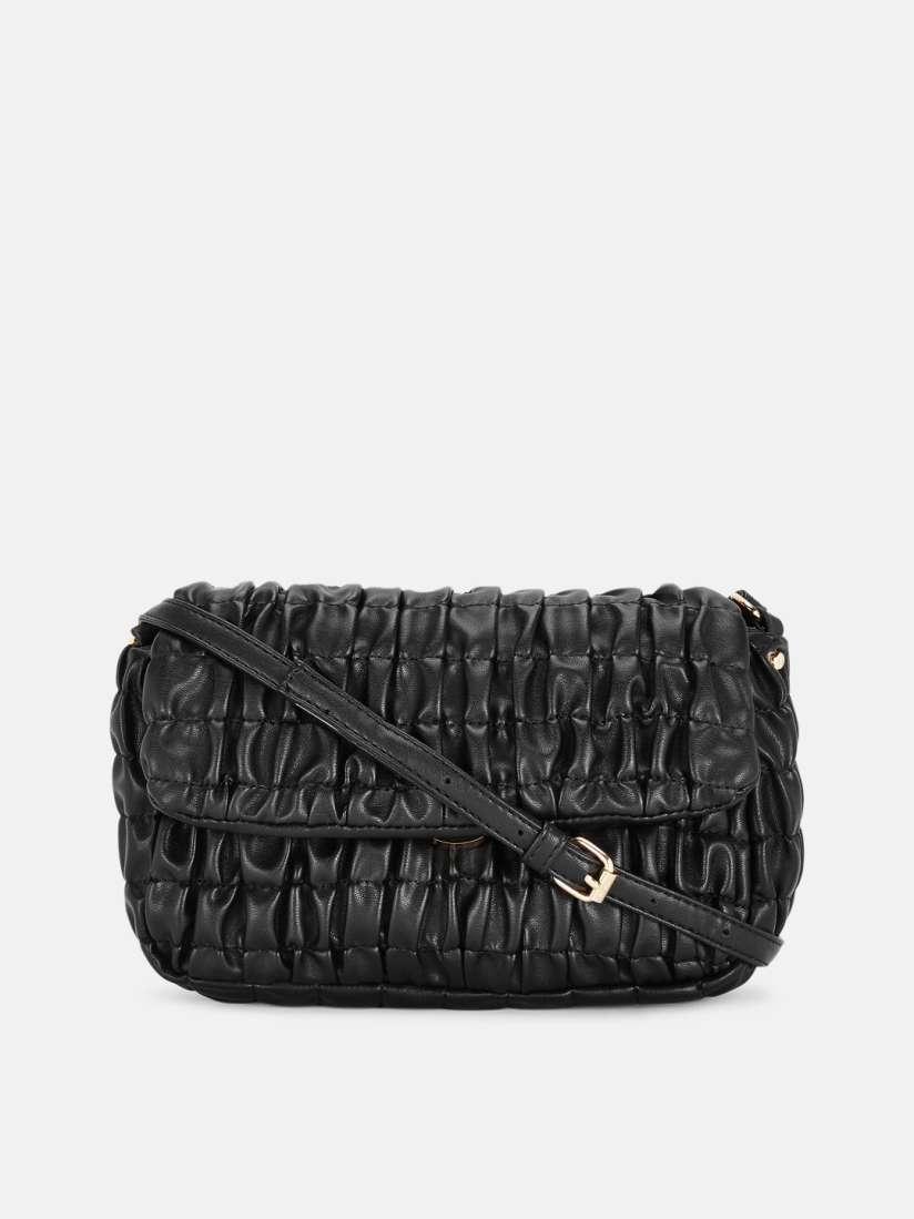 Buy Forever Glam by Pantaloons Black Structured Sling Bag with Quilted Handbags for Women 19389030 Myntra