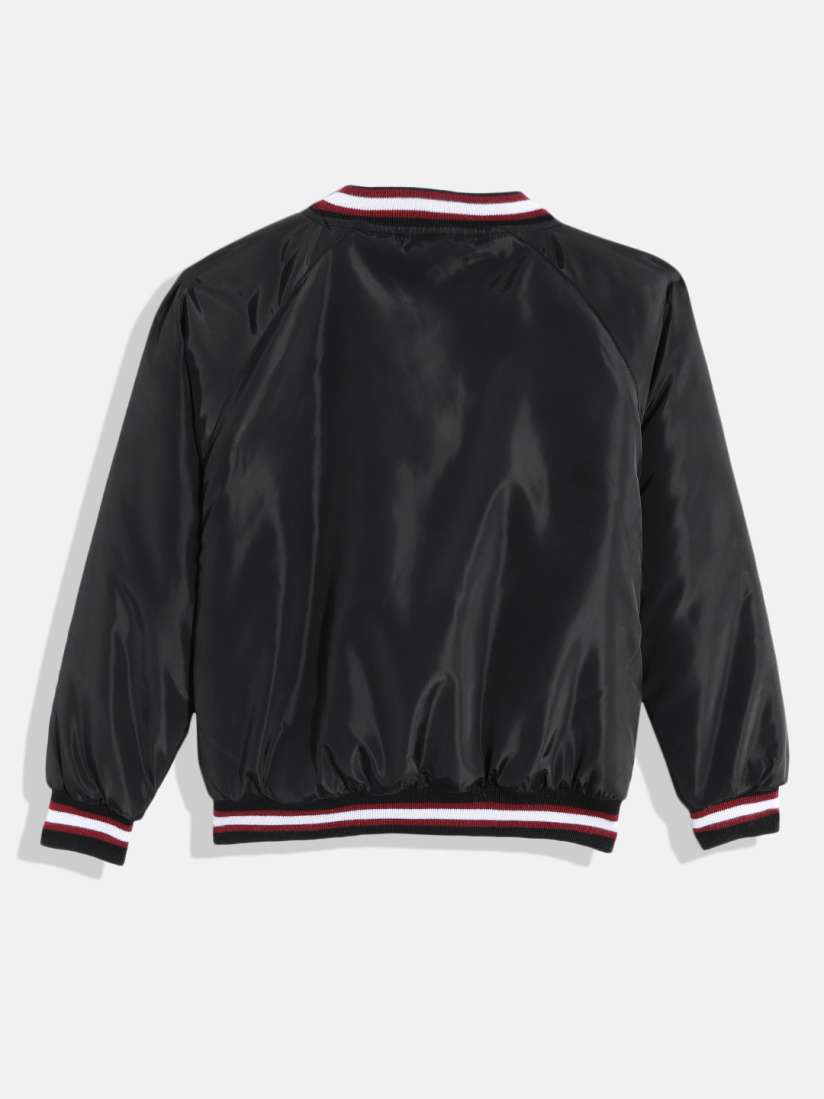 Buy M H Juniors Girls Black Solid Bomber Jacket Jackets for Girls 19391516 Myntra
