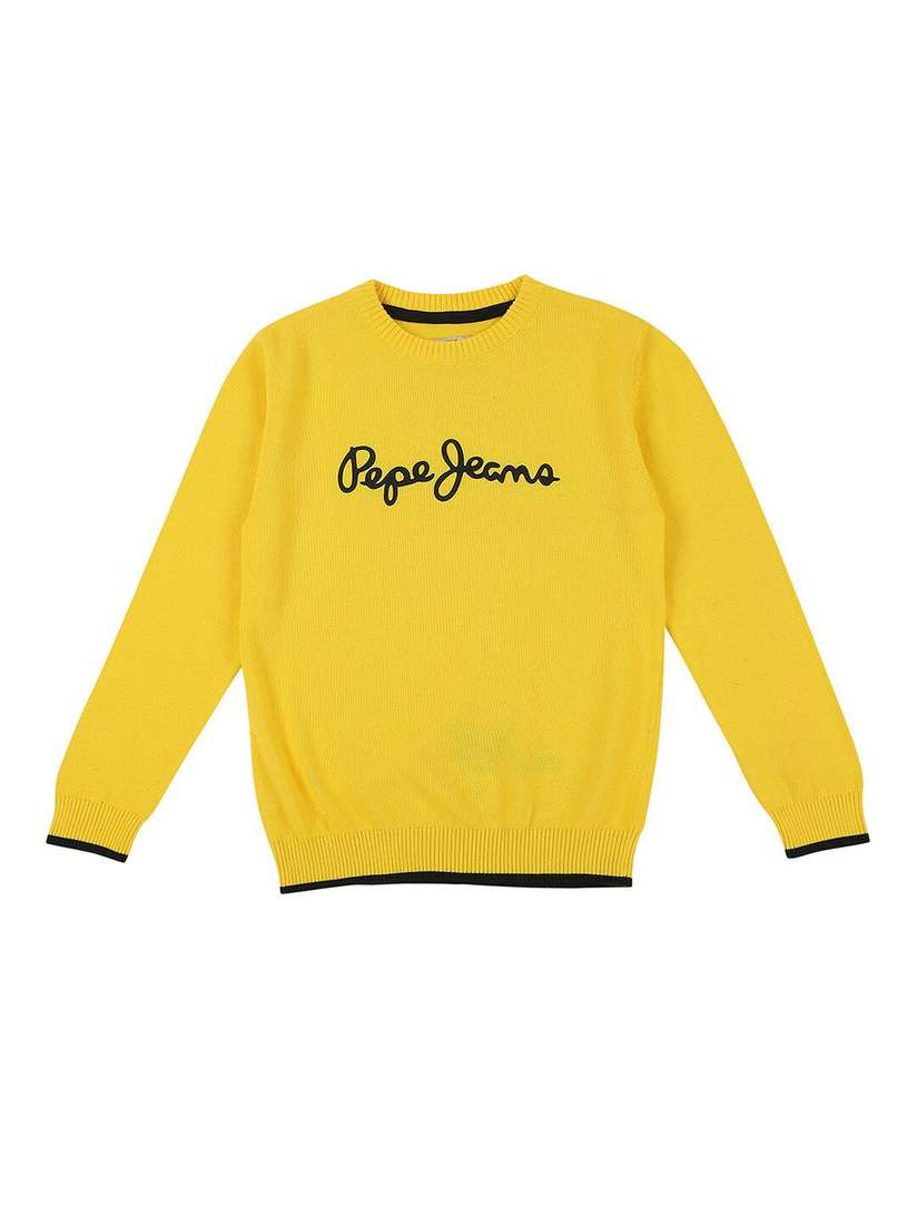 Buy Pepe Jeans Boys Gold-Toned Black Typography Sweater Vest
