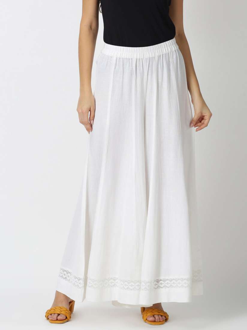 Myntra white palazzo 2025