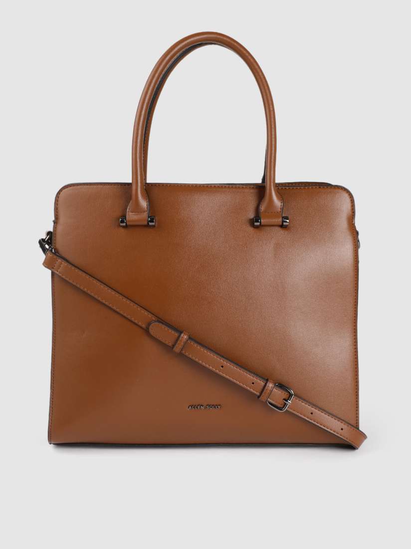 Buy Allen Solly Tan Brown Solid PU Regular Structured Handheld Bag Handbags for Women 19397244 Myntra