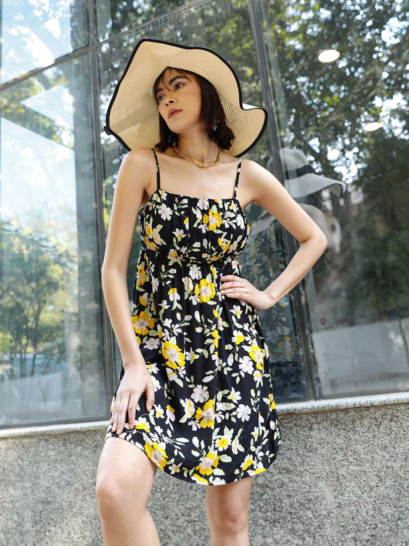 Buy ONLY Women Black Floral Printed Dress Dresses for Women 19398986 Myntra