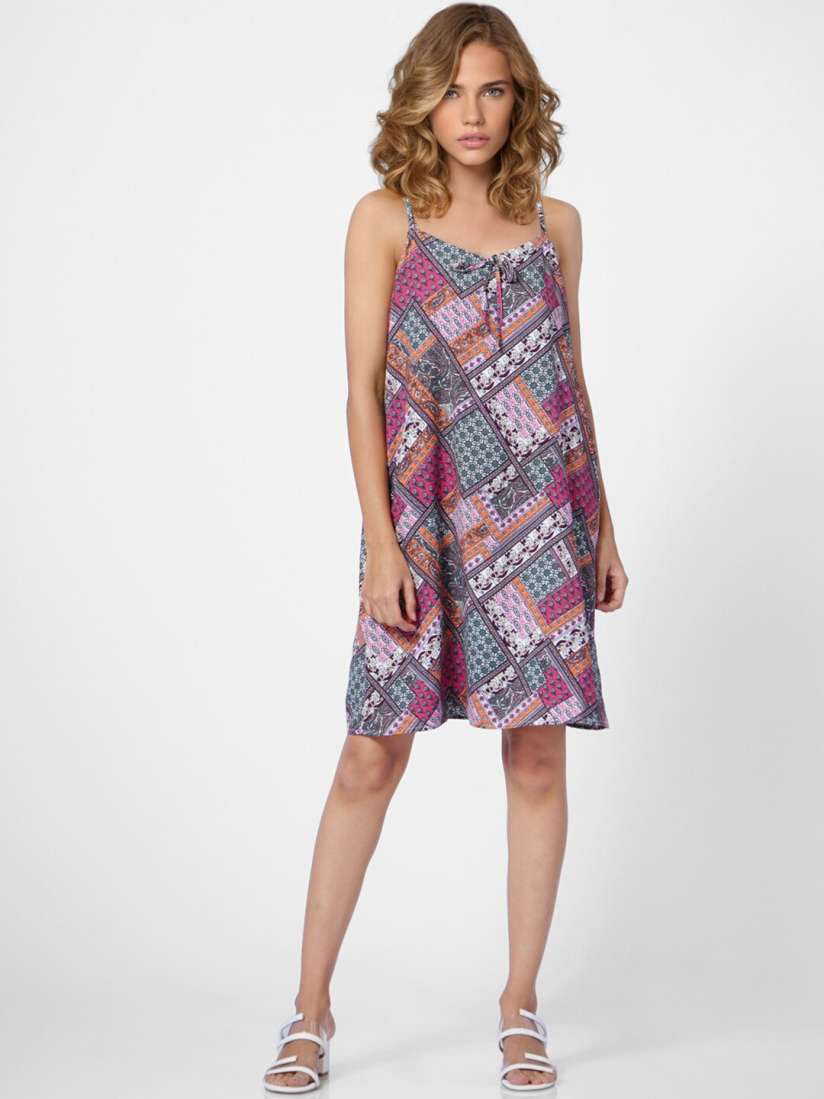 Buy ONLY Pink Purple Ethnic Motifs A Line Dress Dresses for Women 19398996 Myntra