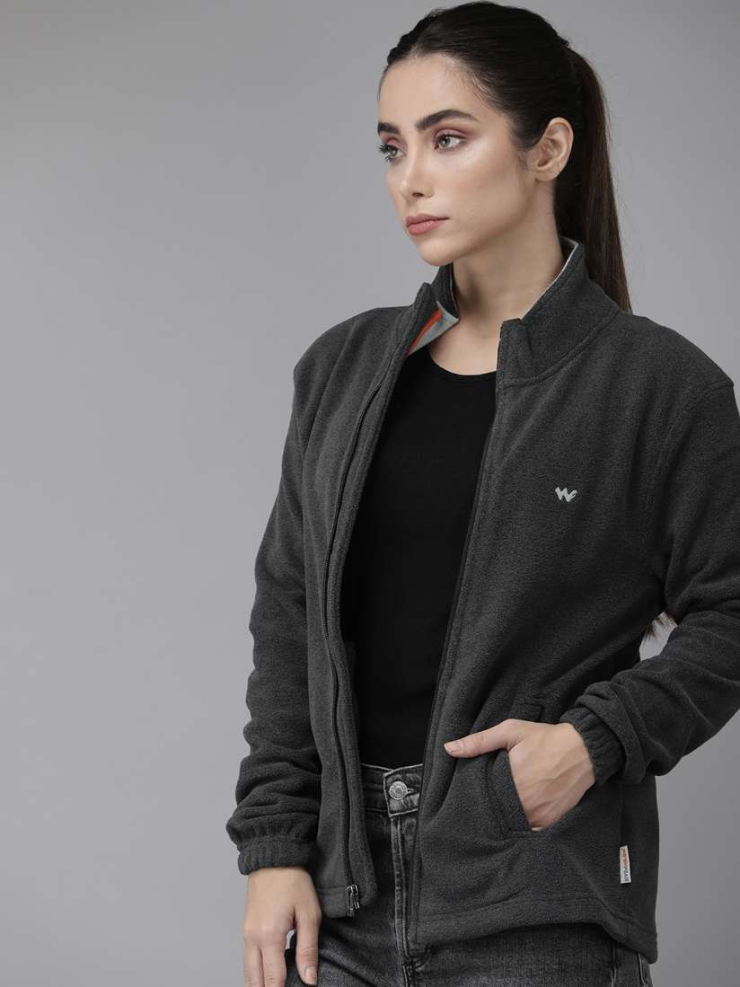 Buy Wildcraft Women Grey Solid Fleece Lightweight Open Front Jacket Jackets for Women 19400088 Myntra