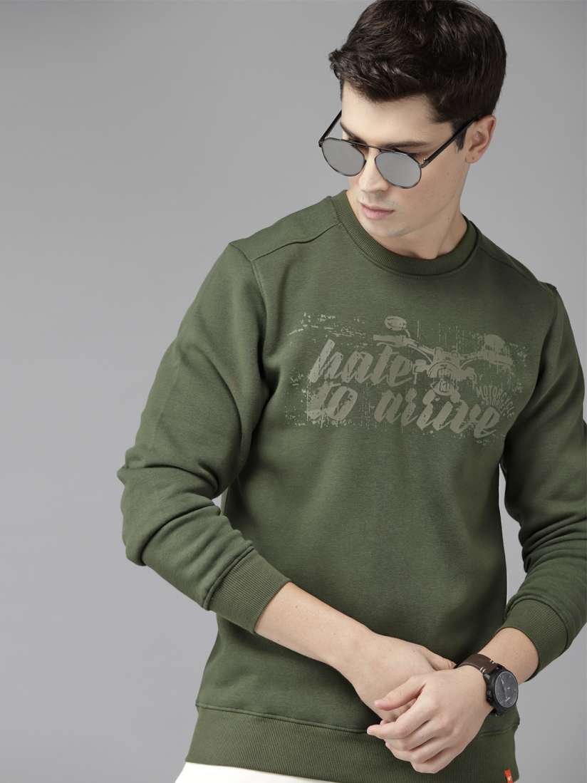 Buy Wildcraft Men Olive Green Printed Sweatshirt Sweatshirts for Men 19400798 Myntra