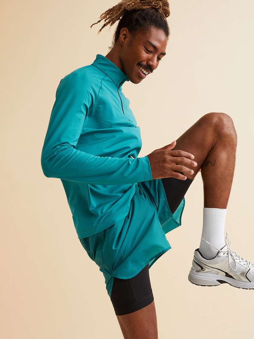Buy H M Turquoise Blue Regular Fit Double Layered Running Shorts Shorts for Men 19409350 Myntra