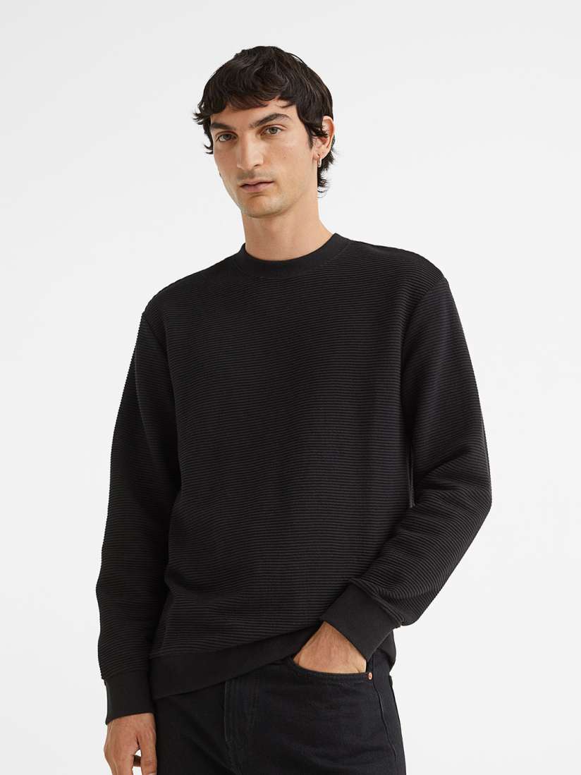 Mens ribbed sweatshirt cheap