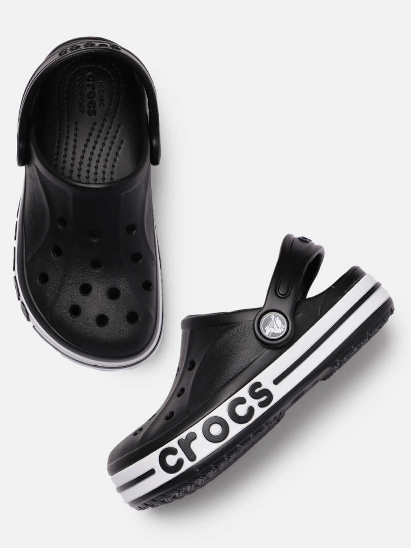 Buy Crocs Unisex Kids Black Solid Bayaband Clogs With Back Strap Flip Flops for Unisex Kids 19412076 Myntra