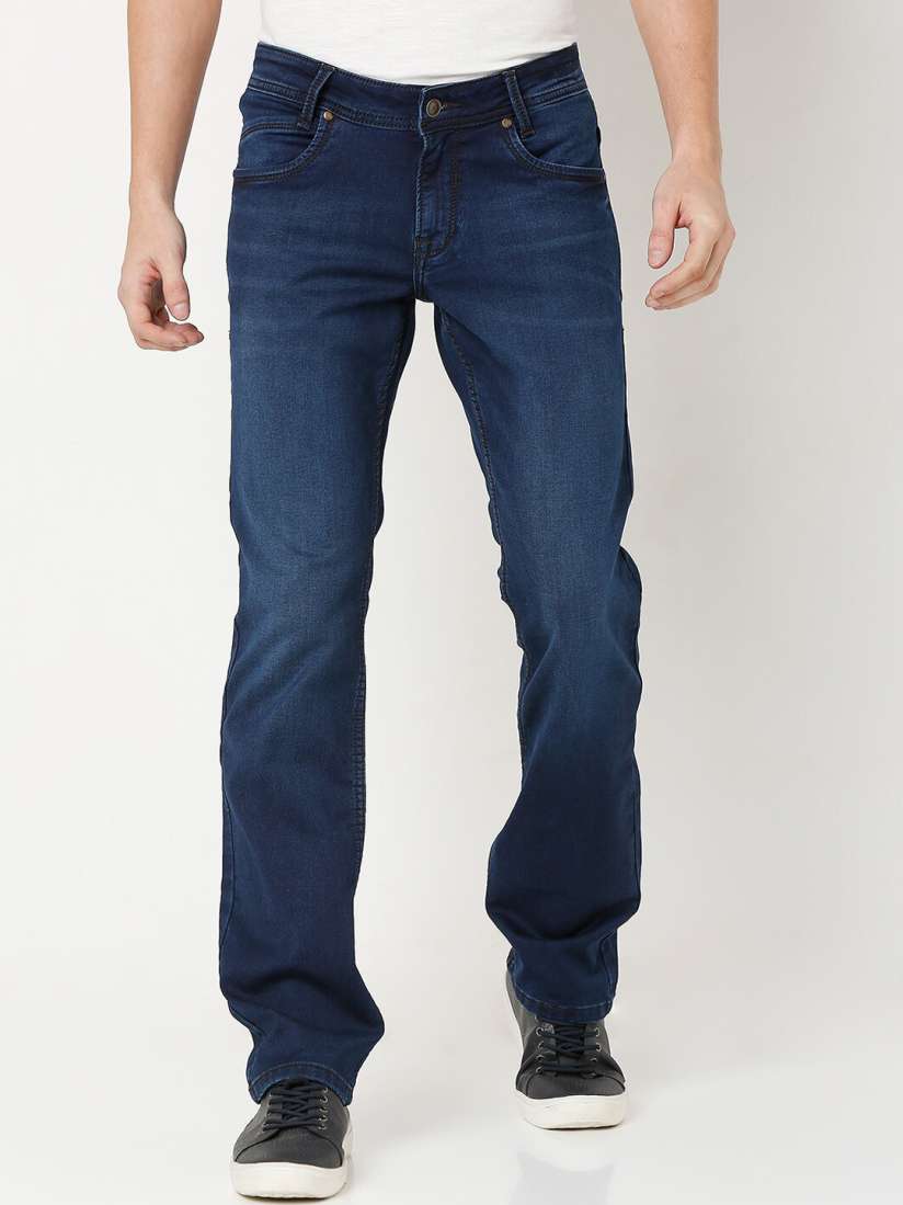 Buy Mufti Men Blue Bootcut Light Fade Jeans Jeans for Men 19413084 Myntra