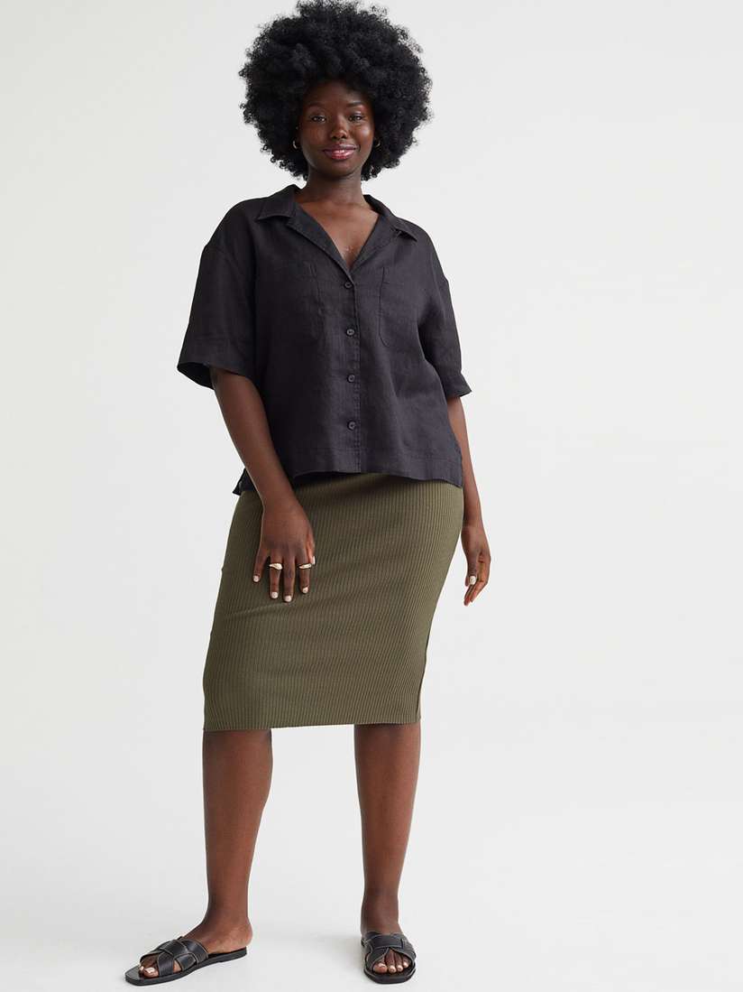 khaki green skirt h&m