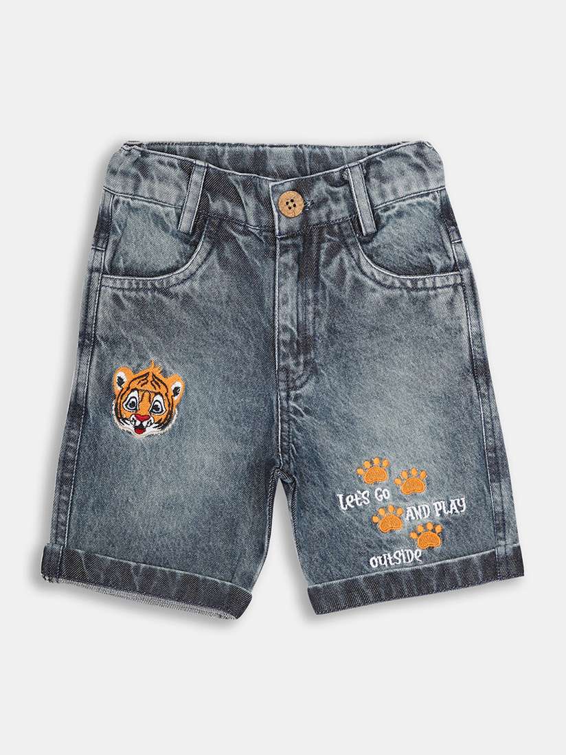 Buy Little County Boys Blue Pure cotton Washed Denim Outdoor