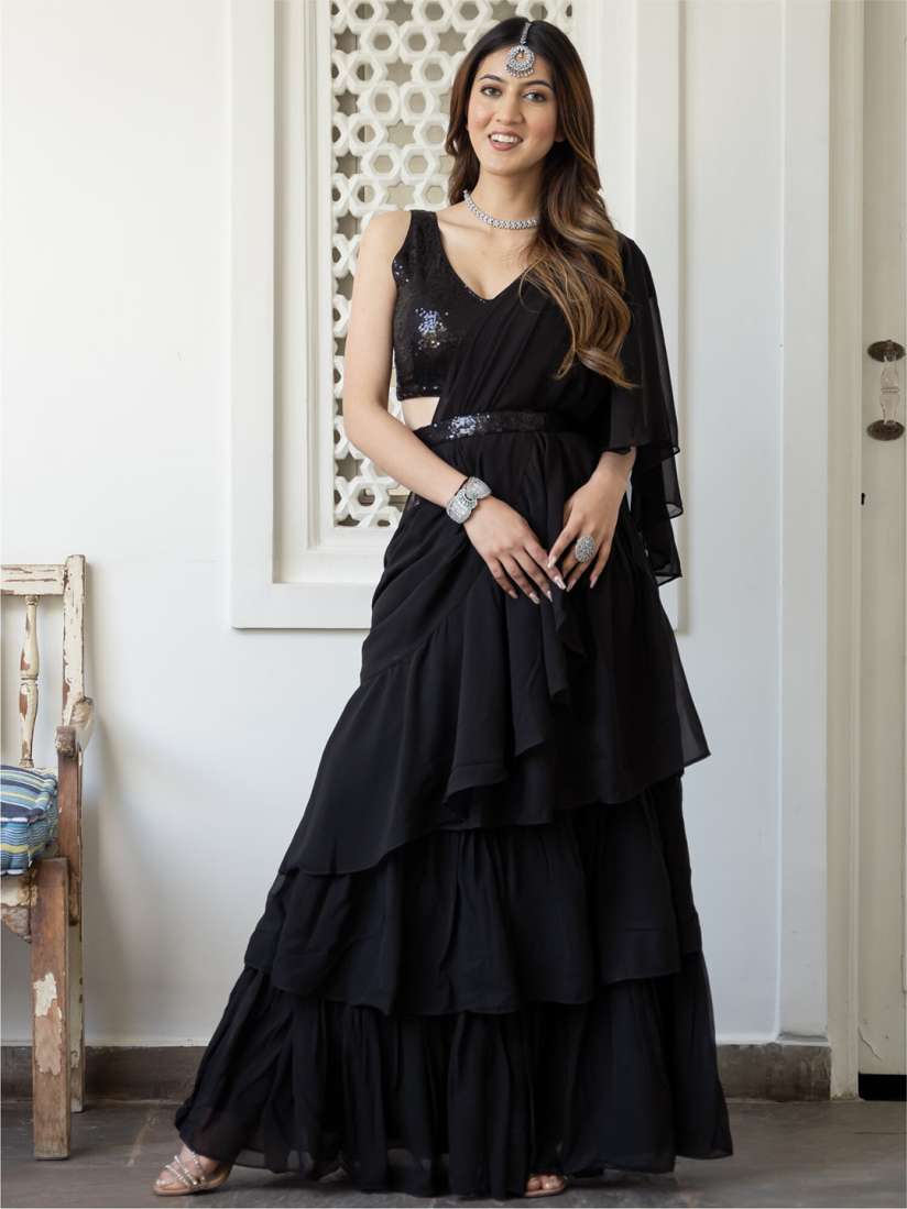 Ruffle saree ready to wear deals