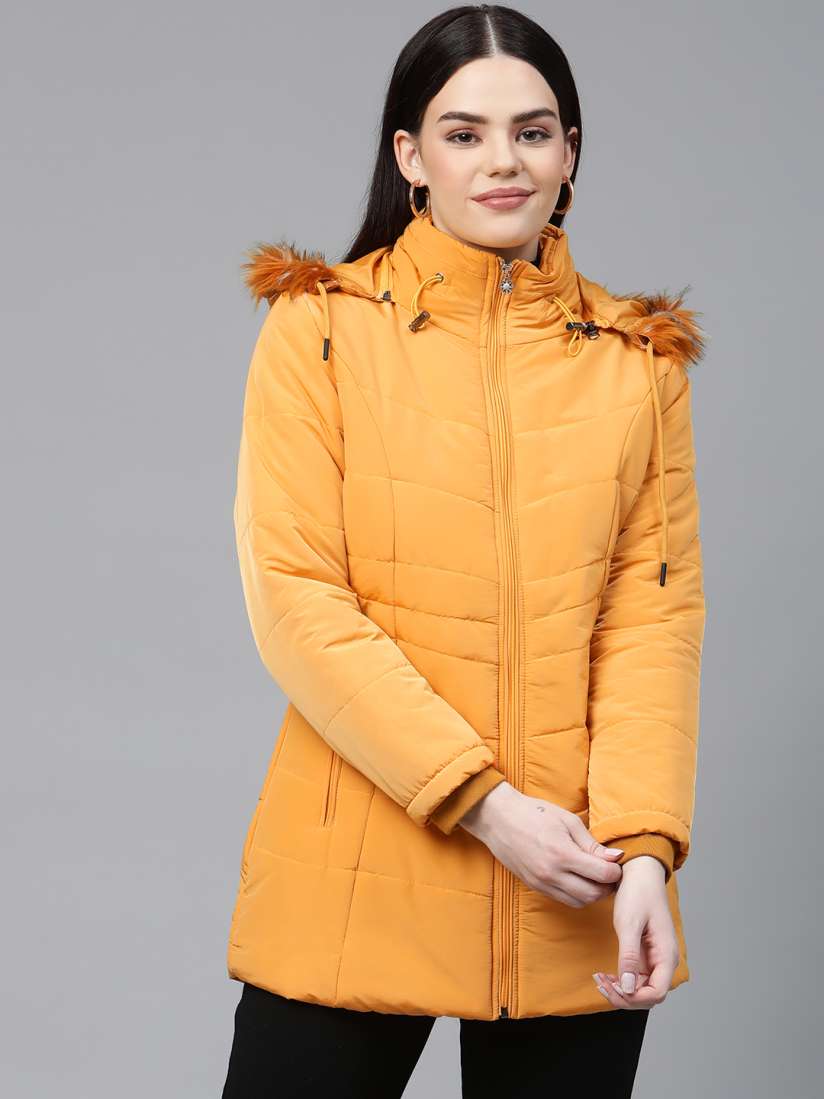 Yellow longline jacket outlet