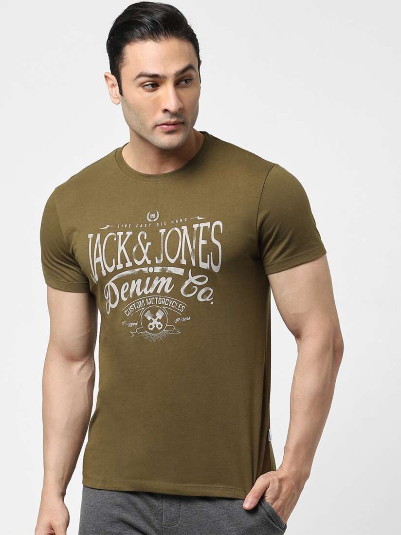 Buy Jack Jones Men Green Typography Printed T shirt Tshirts for Men 19429184 Myntra