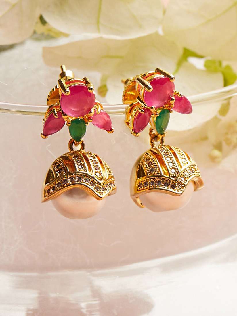 Buy Voylla Gold Plated Contemporary Drop Earrings Earrings for Women 19434444 Myntra