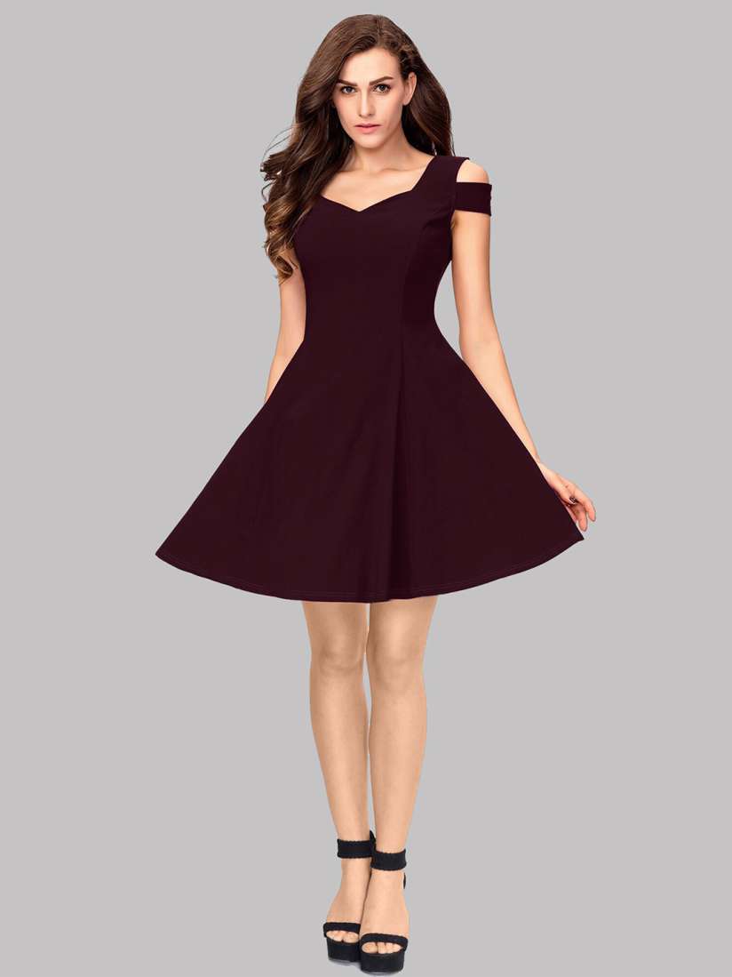 Maroon dress myntra outlet