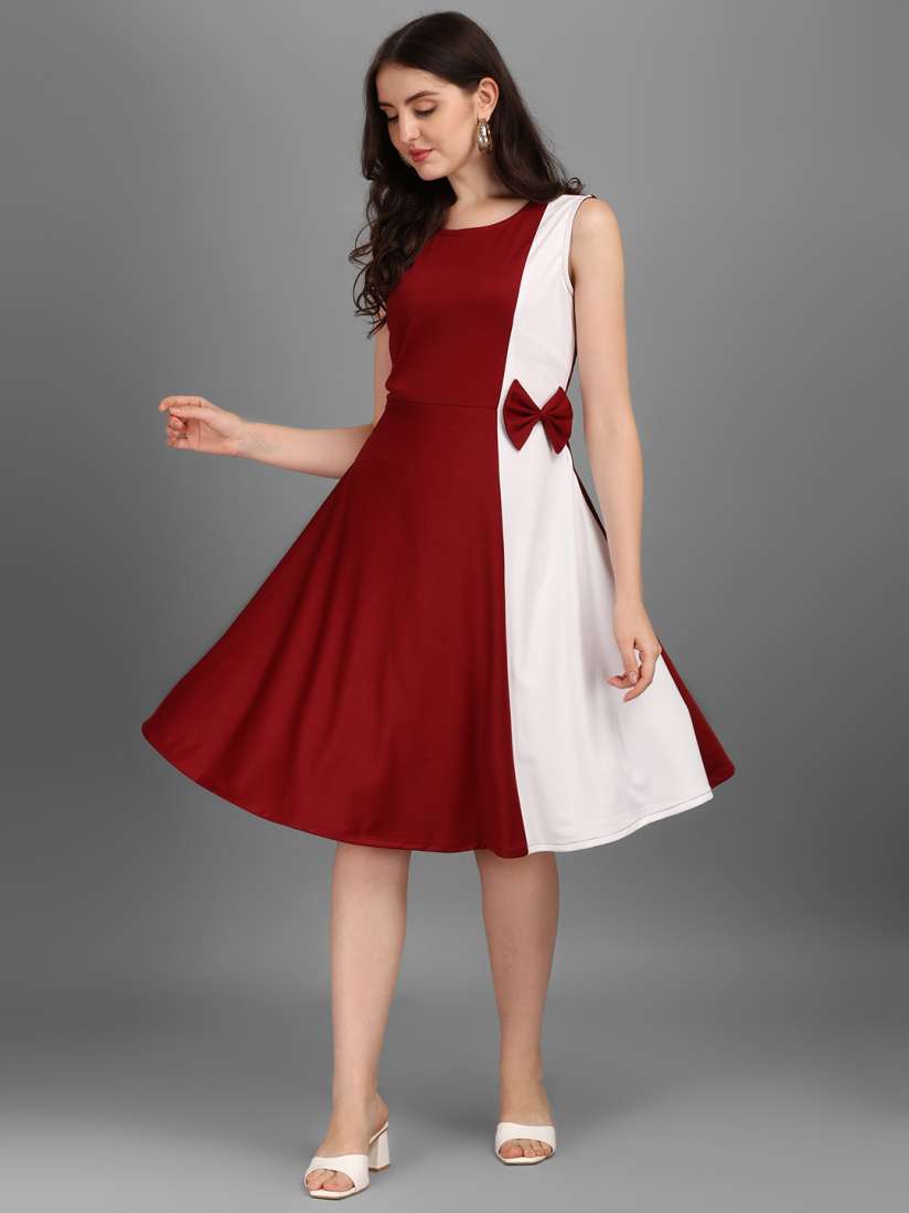 Buy Kinjo Women Maroon Colourblocked Formal Western Dress Dresses for Women 19438918 Myntra