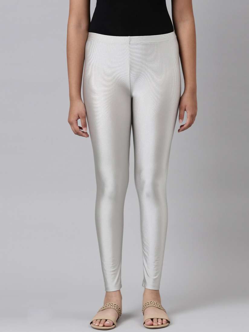 Buy Go Colors Girls Silver Ankle Length Leggings Leggings for Girls 19443368 Myntra