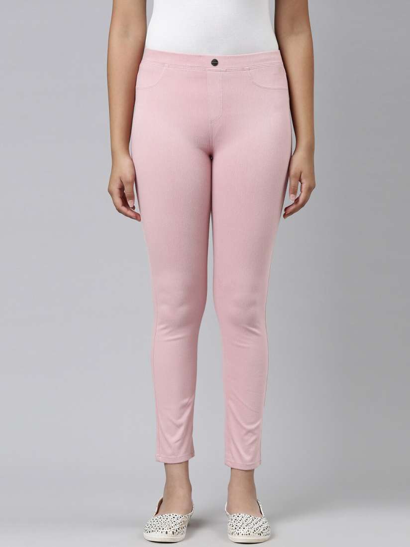 Buy Go Colors Girls Pink Solid Jeggings Jeggings for Girls 19443484 Myntra