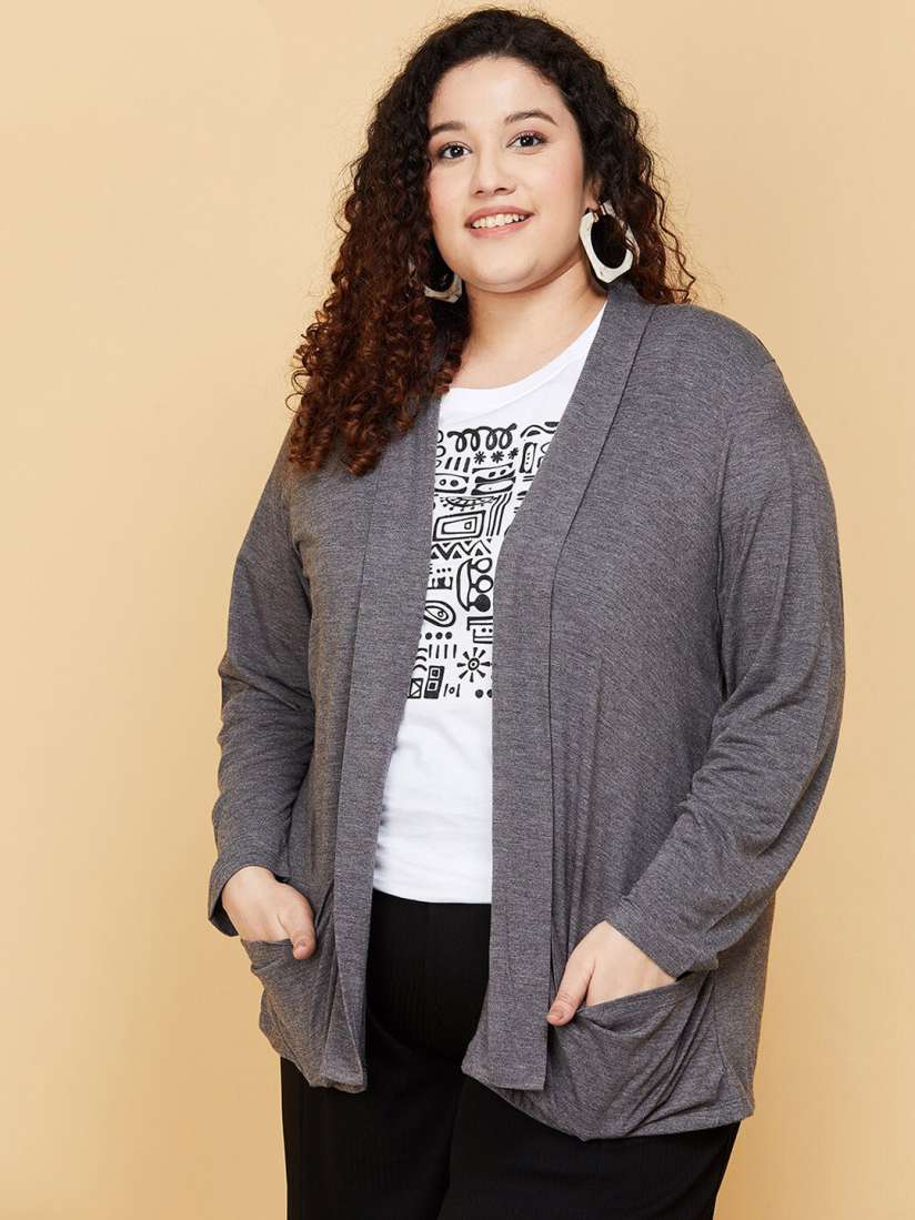 Grey shrug plus size 2025