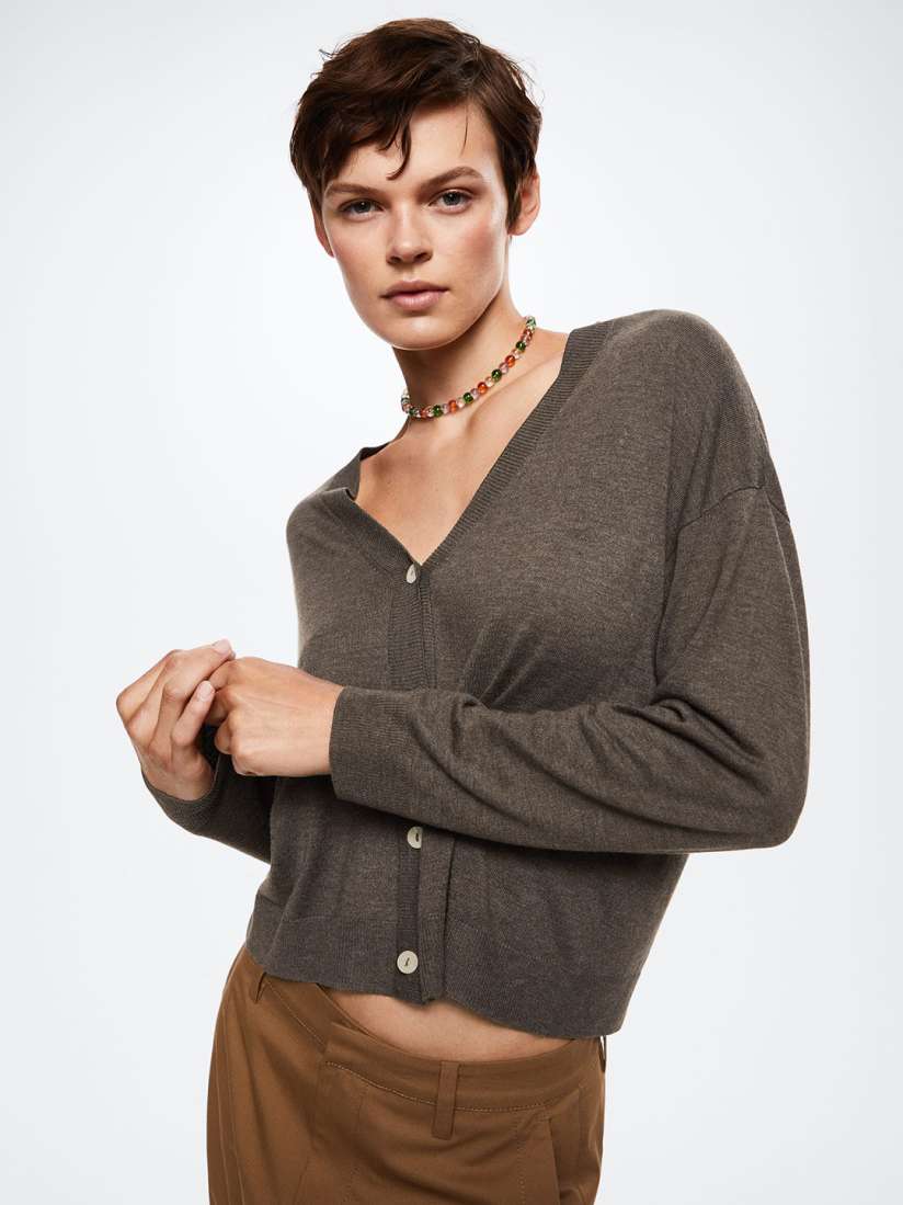 Mango belt cardigan deals