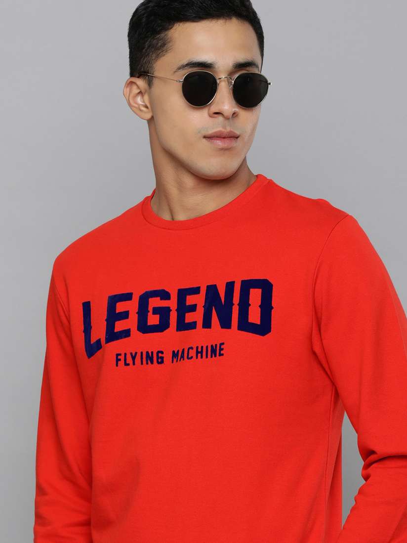Buy Flying Machine Men Orange Printed Sweatshirt Sweatshirts for Men 19458588 Myntra