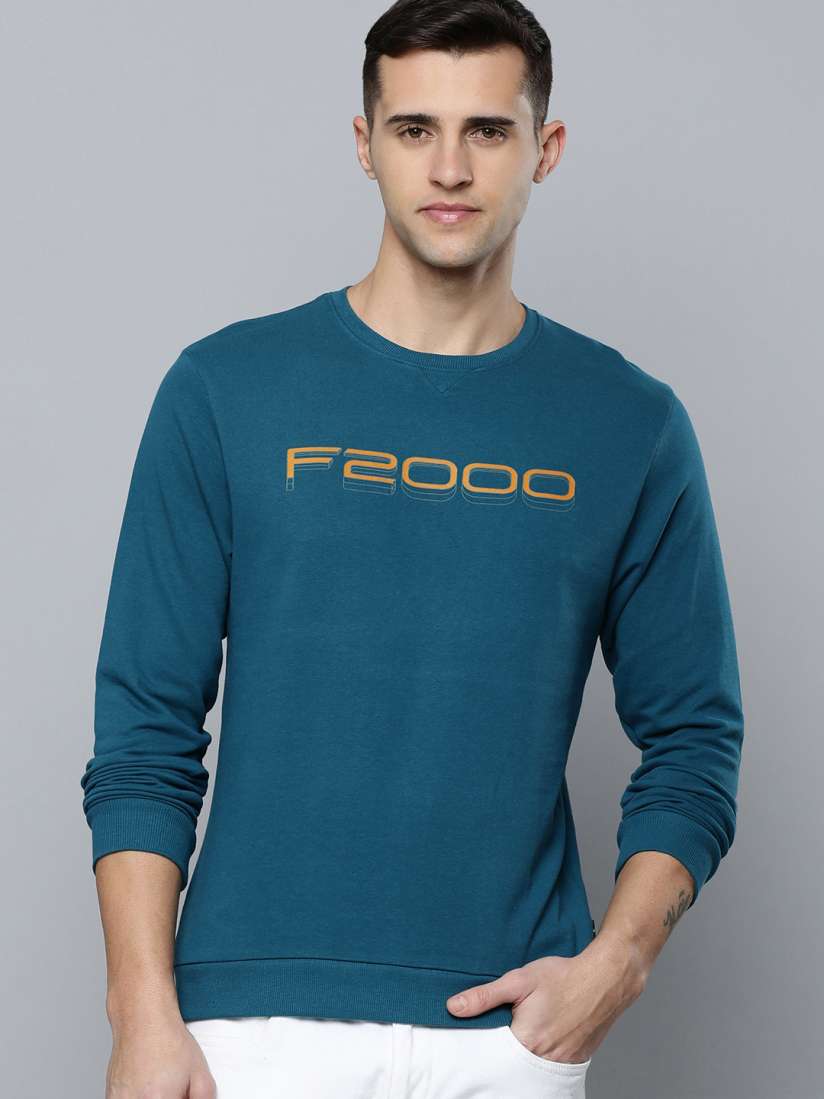 Buy Flying Machine Men Teal Blue Printed Sweatshirt Sweatshirts for Men 19458656 Myntra