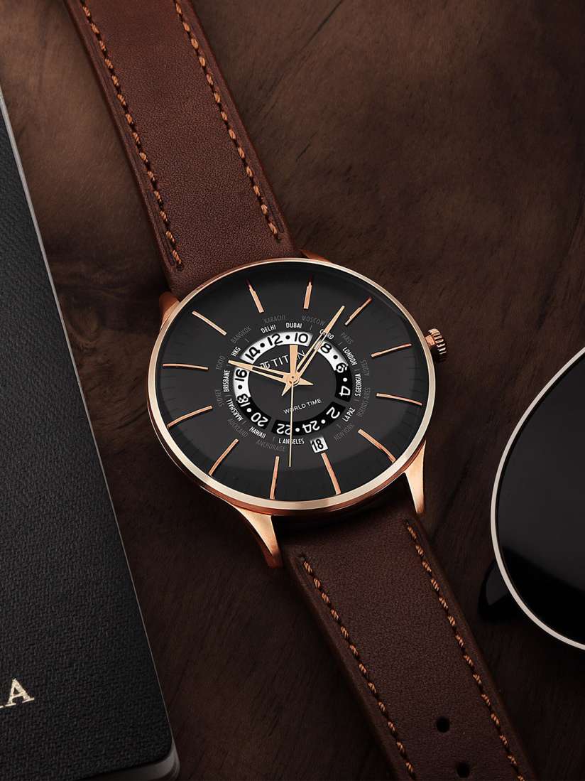 Buy Titan Men Black Dial Brown Leather Straps Analogue Formal Watch 90145WL01 Watches for Men 19461080 Myntra