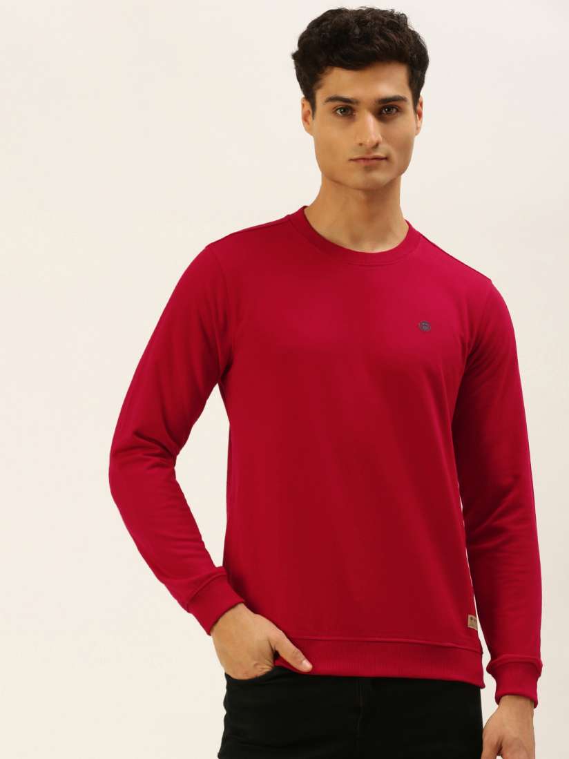 Buy PETER ENGLAND UNIVERSITY Men Maroon Solid Brand Logo Applique Slim Fit Sweatshirt Sweatshirts for Men 19462680 Myntra